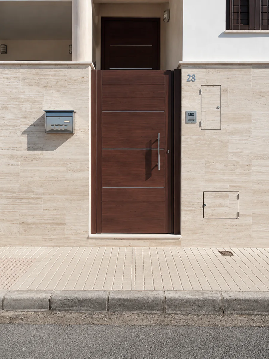 Puerta de calle a medida instalada en Sevilla