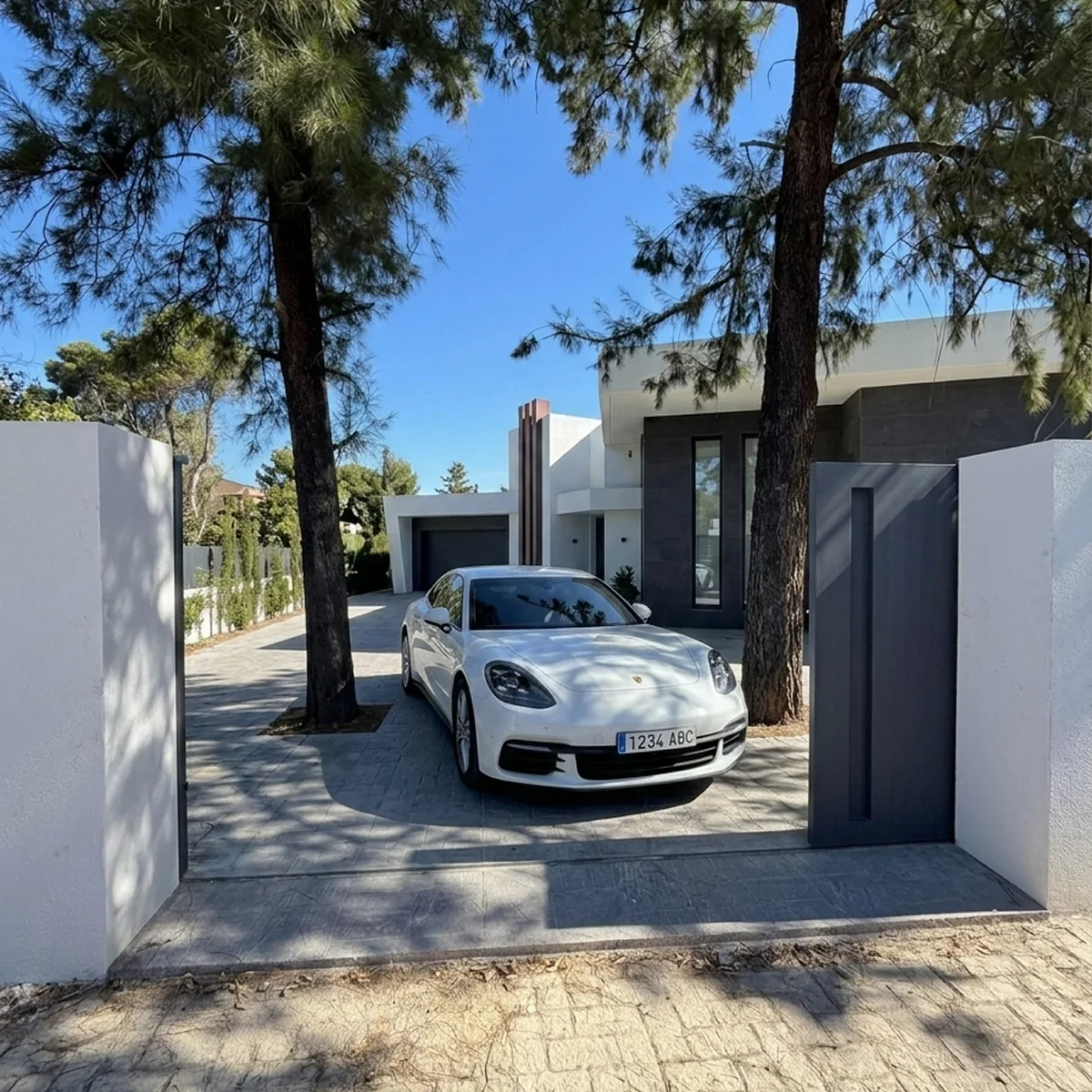 Acceso de garaje motorizado con puerta corredera en Sevilla