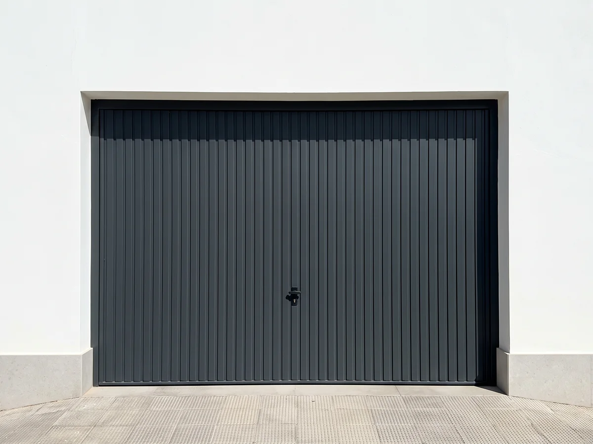 Puerta de garaje basculante negra en Sevilla